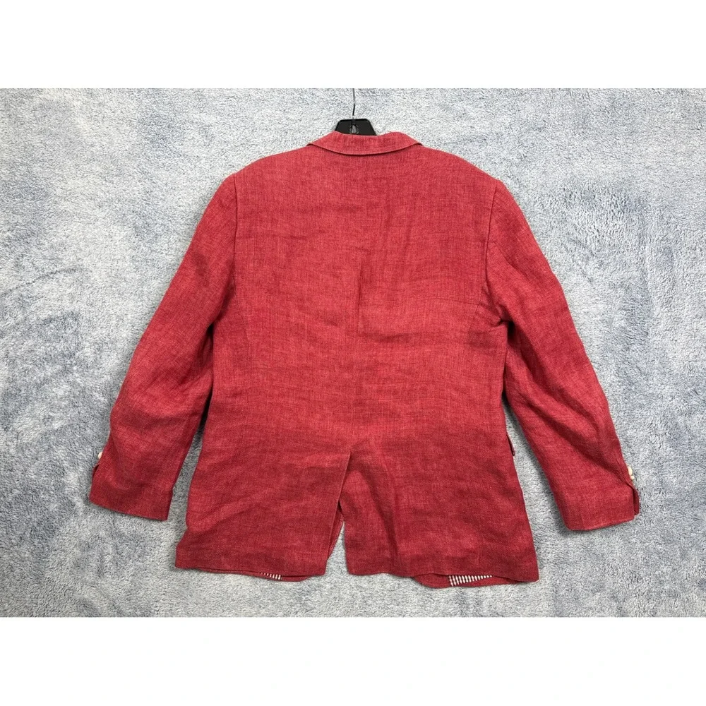 Sand Copenhagen Sherman Red Linen Blazer Sport Coat Mens Size 48 100% Linen 6669